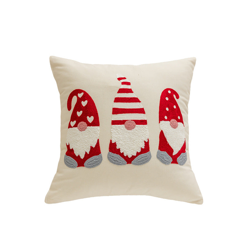 Festive Christmas Themed Embroidered Pillows Holiday Living Room Decor