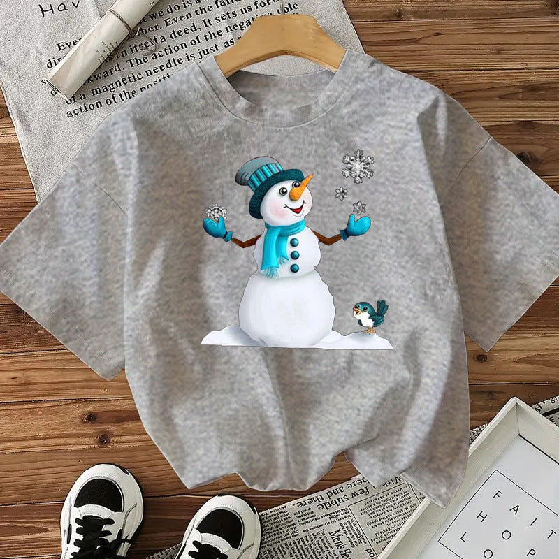 Snowman Women’s Cotton Christmas Graphic Tee