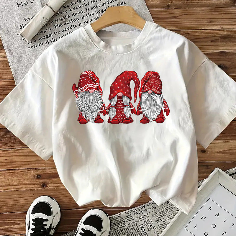 Women’s Cotton Christmas Graphic Tee – Festive Short Sleeve Holiday Top