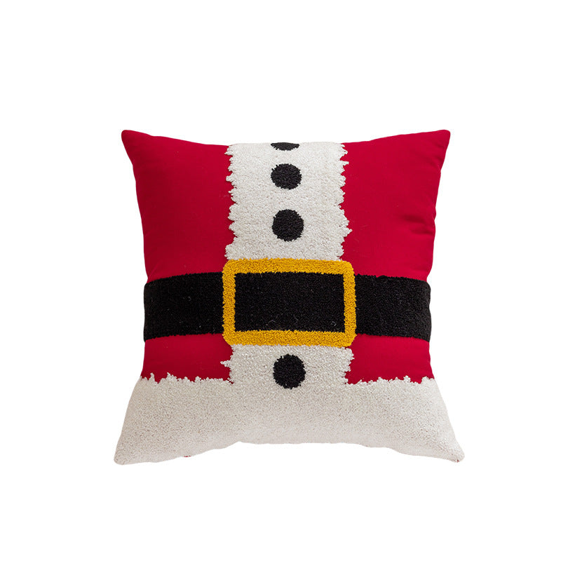 Festive Christmas Themed Embroidered Pillows Holiday Living Room Decor