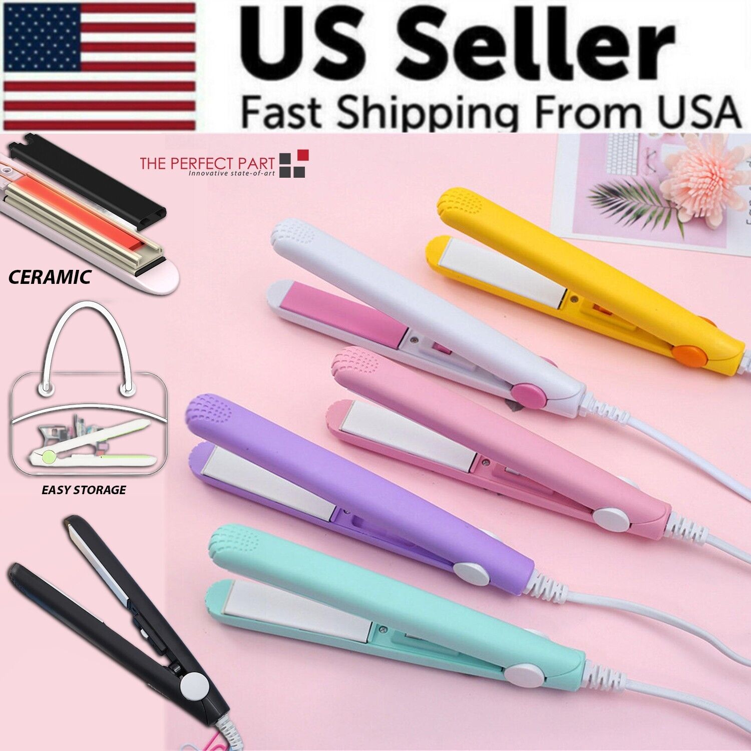 Mini Portable Hair Iron Hair Straightener Curler Professional Hair