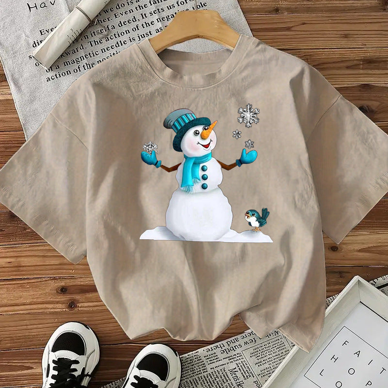 Snowman Women’s Cotton Christmas Graphic Tee