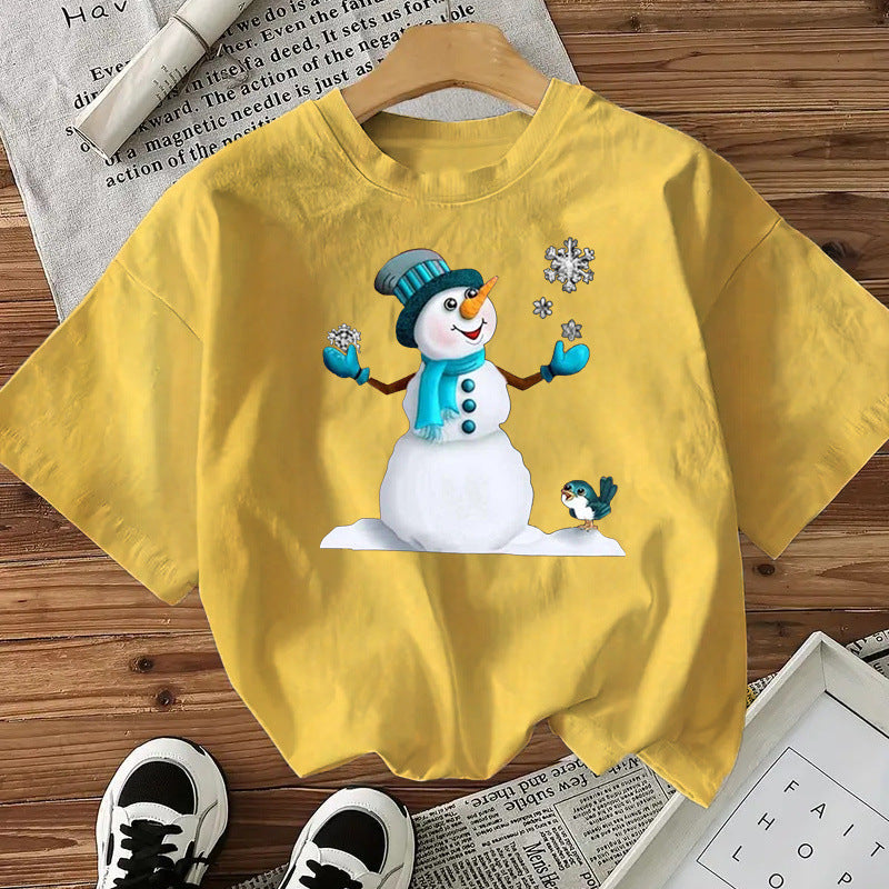 Snowman Women’s Cotton Christmas Graphic Tee