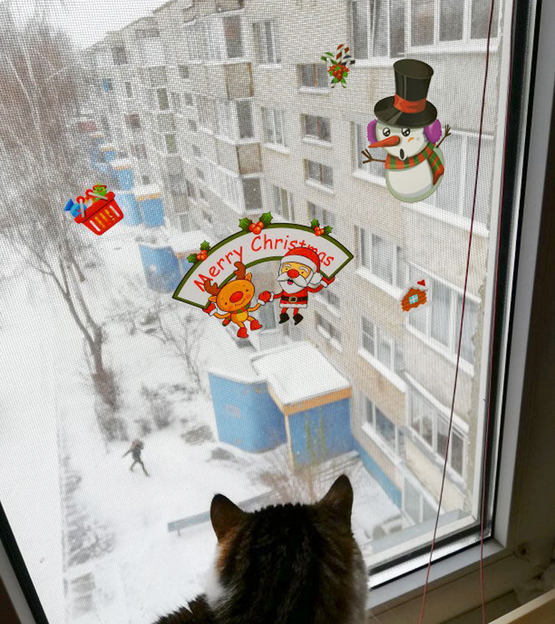 Christmas Window Stickers | Santa, Snowman & Reindeer Holiday Decorations