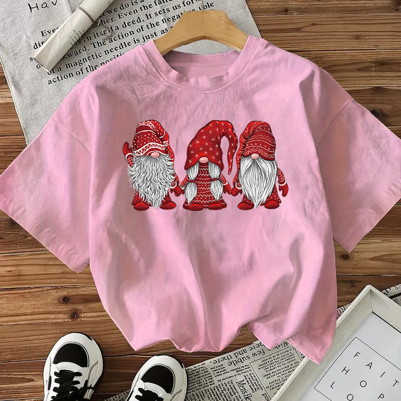 Women’s Cotton Christmas Graphic Tee – Festive Short Sleeve Holiday Top