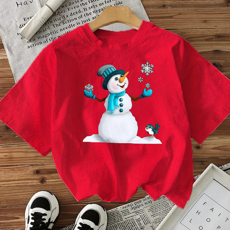 Snowman Women’s Cotton Christmas Graphic Tee