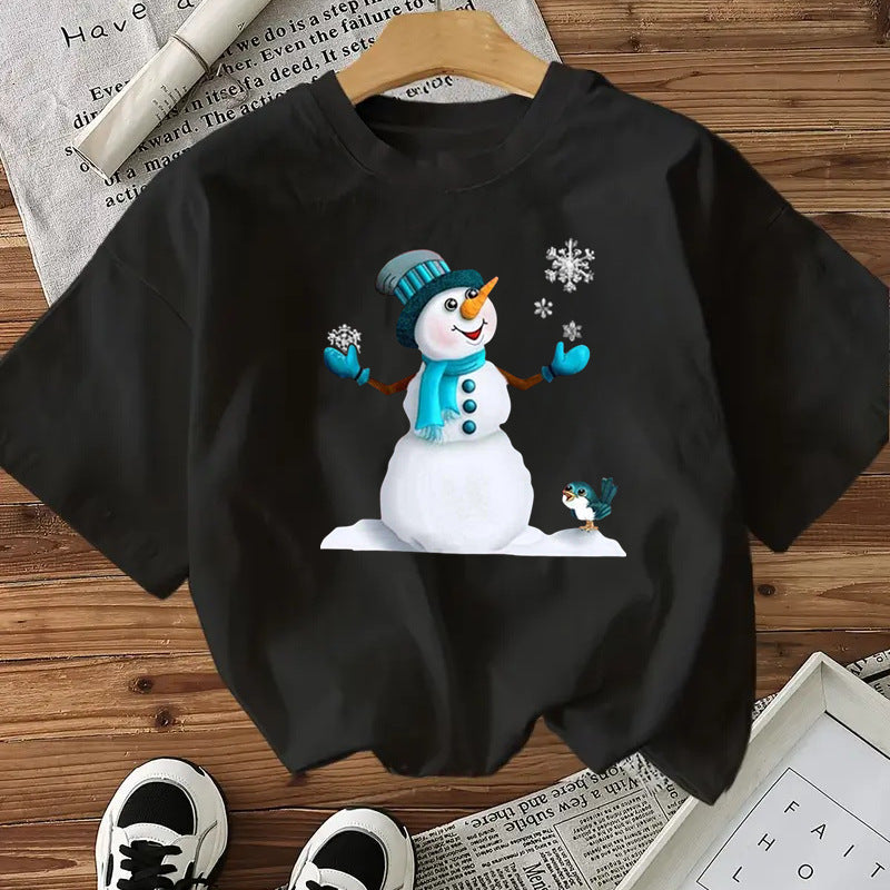 Snowman Women’s Cotton Christmas Graphic Tee
