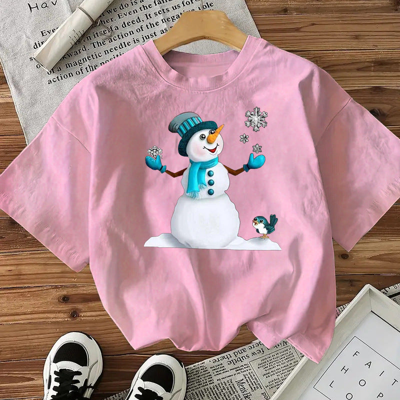 Snowman Women’s Cotton Christmas Graphic Tee