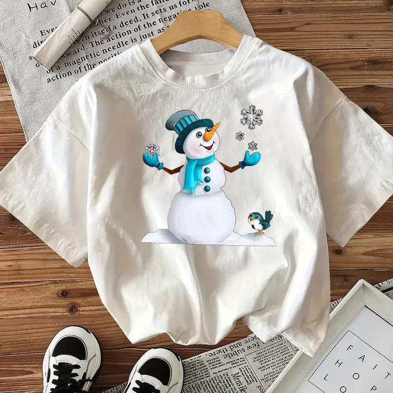 Snowman Women’s Cotton Christmas Graphic Tee